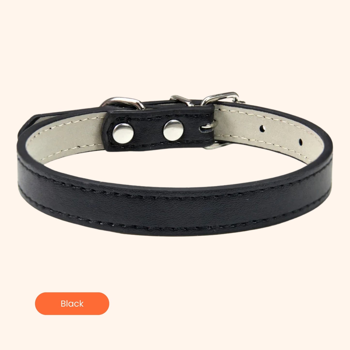Furrbix Soft Leather Dog Collar — Adjustable PU Leather with Alloy Buckle