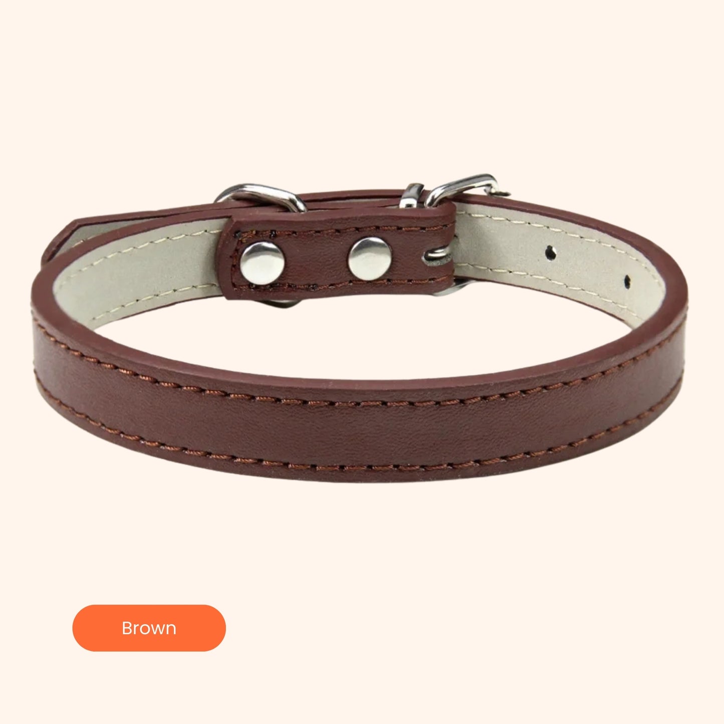 Furrbix Soft Leather Dog Collar — Adjustable PU Leather with Alloy Buckle