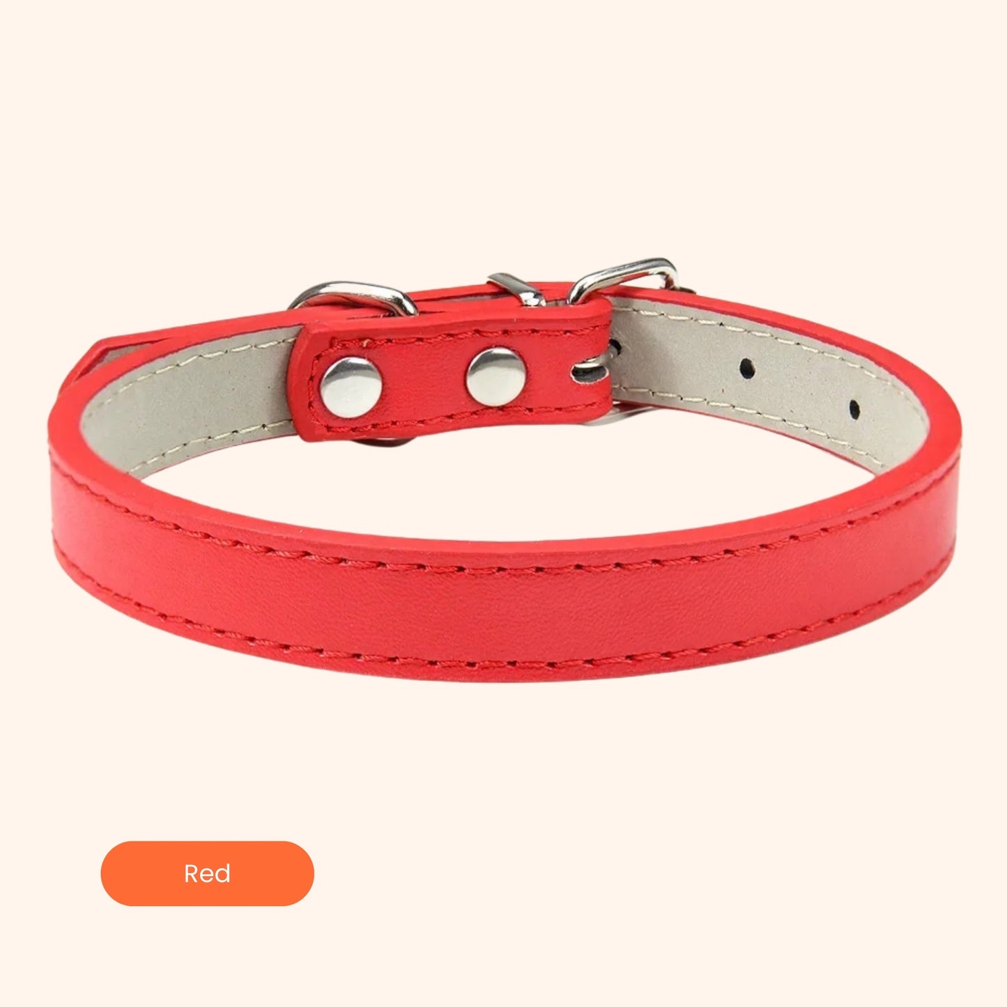 Furrbix Soft Leather Dog Collar — Adjustable PU Leather with Alloy Buckle