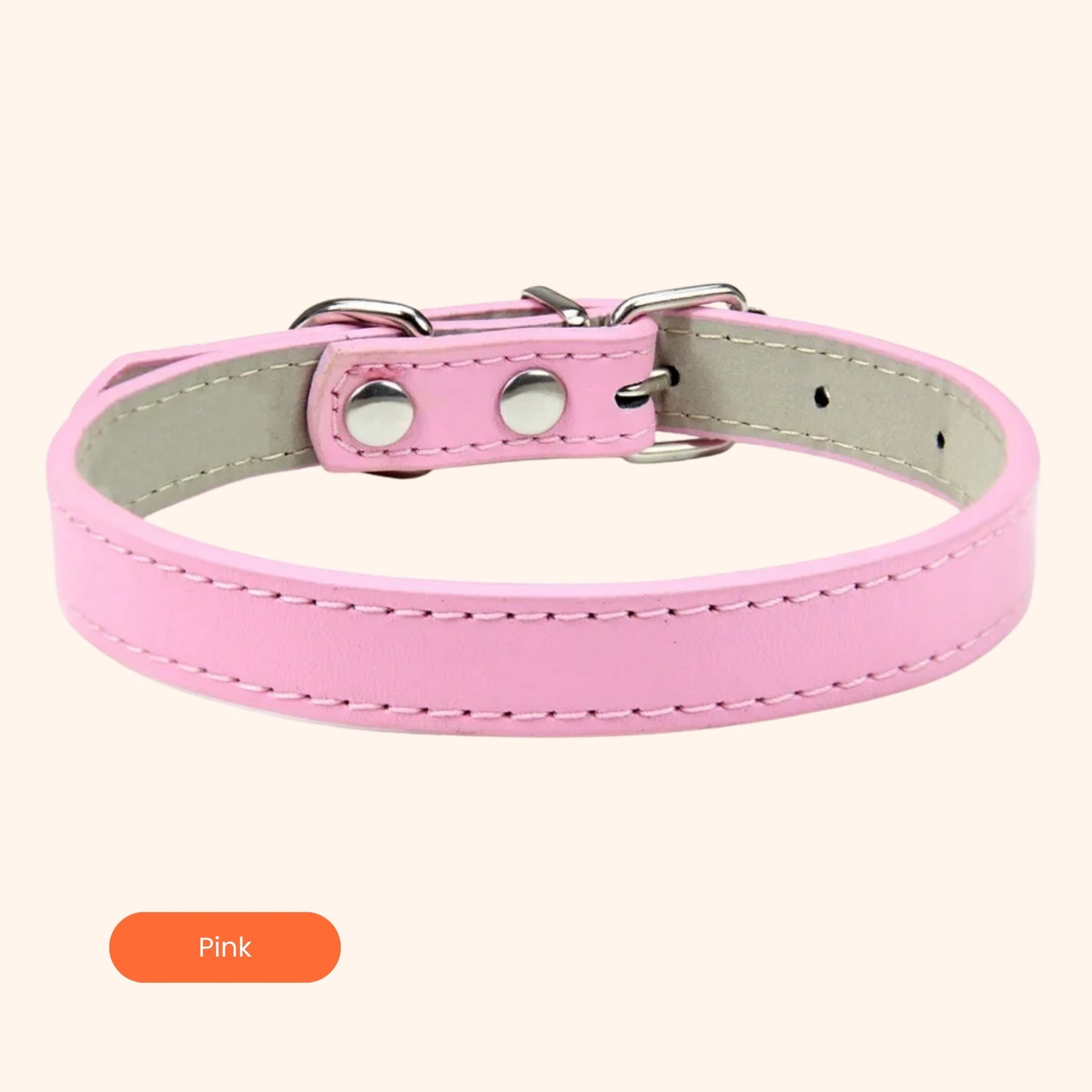 Furrbix Soft Leather Dog Collar — Adjustable PU Leather with Alloy Buckle