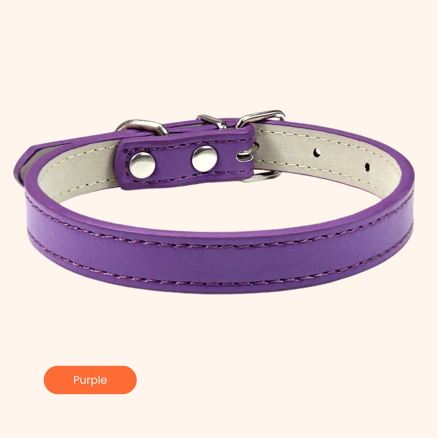 Furrbix Soft Leather Dog Collar — Adjustable PU Leather with Alloy Buckle