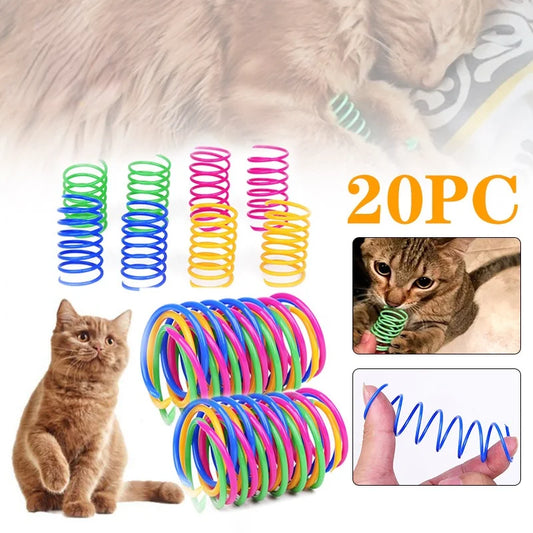 Furrbix Coil Spring Cat Toys -- Pack of 20 Colorful Interactive Springs
